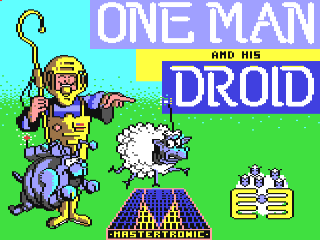 One Man and His Droid / Non-Terraqueous title screen for Commodore 64